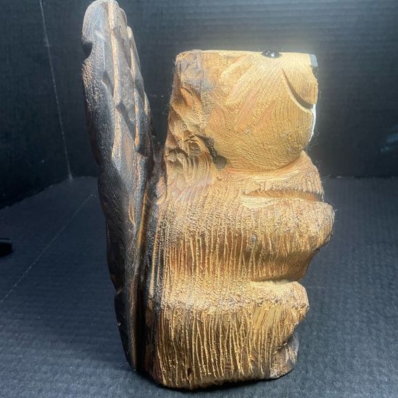 VINTAGE HANDCARVED WOODEN BEAVER FROM COLORADO Approx 10” 4lbs - Picture 3 of 16